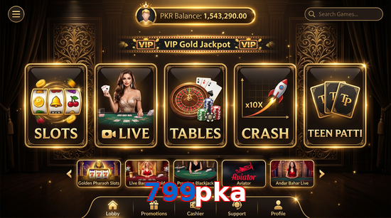 Main screen of 799Pka casino page for PK players