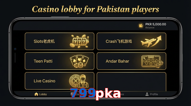 Lobby view of 799Pka for Pakistan users